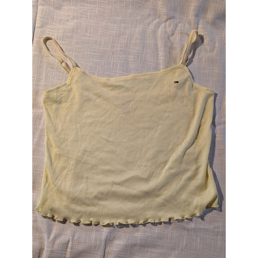 Y2K Style Women's Teens Tommy Jeans Yellow Sleeveless Tank Scalloped